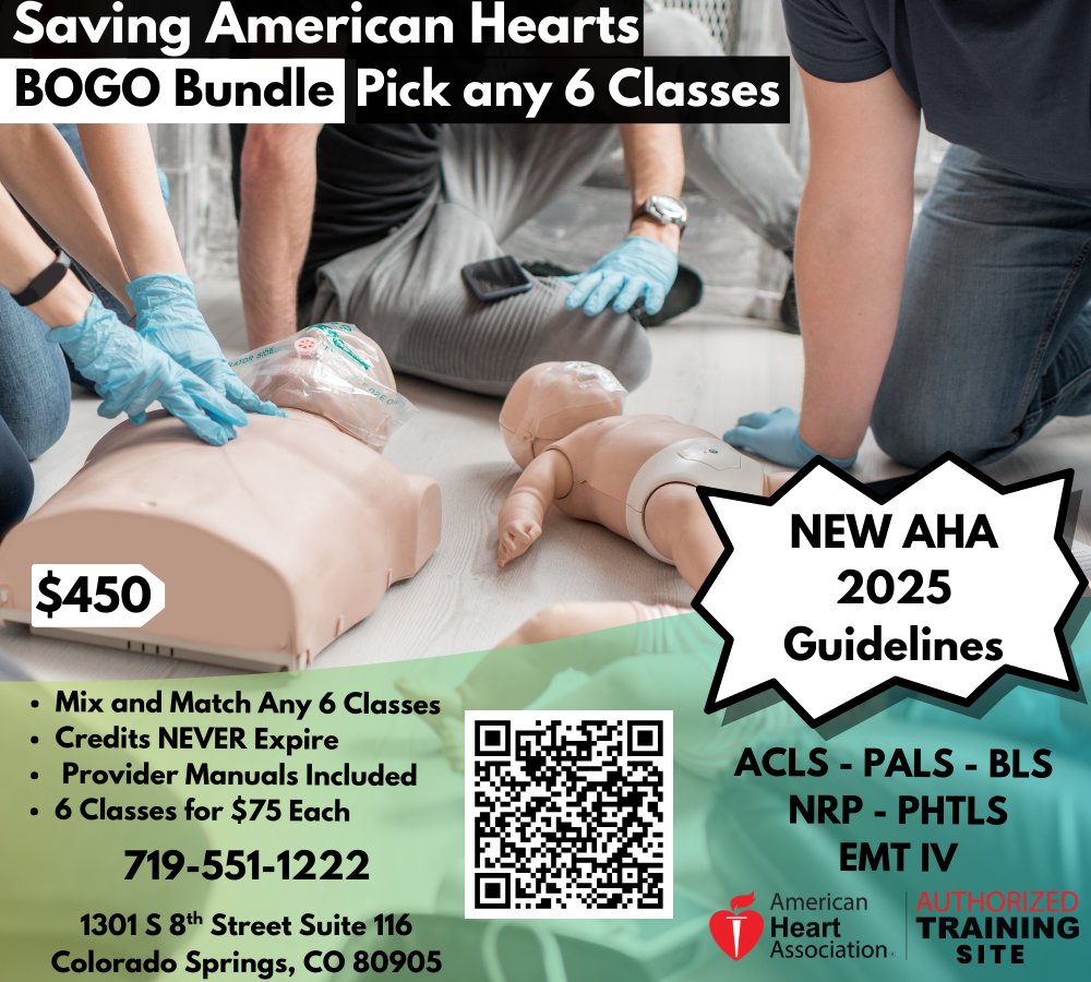 ahaclasses's tweet photo. 6 Class Bundle π
Maximize training value with a customizable 6 Class Bundle covering multiple essential certifications.
π https://t.co/O7Qd8LZaf5
#HealthcareEducation #ProfessionalGrowth #CertificationPrograms #Colorado https://t.co/8GZhkAO042