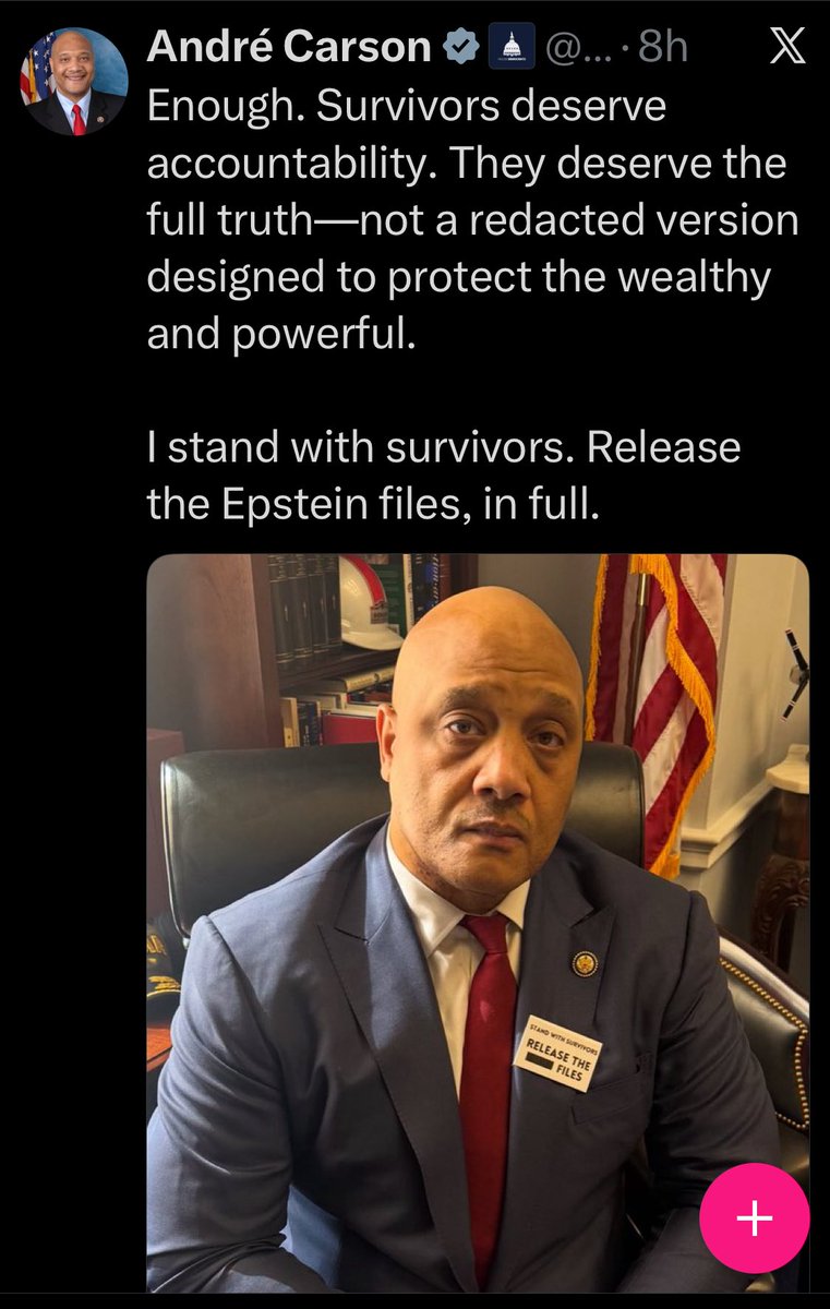 wishtv.com/news/politics/…

INDIANAPOLIS (WISH) –U.S. Rep. André Carson posted to X on Wednesday, demanding that the Epstein files be released in full.

“Enough. Survivors deserve accountability. They deserve the full truth–not a redacted version designed to protect the wealthy and