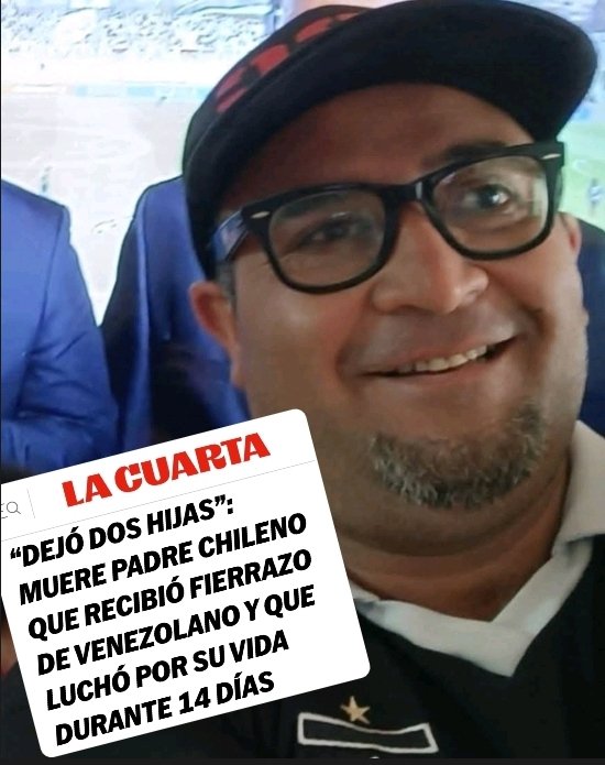 Incorru47125032's tweet photo. Ya chicos, no me dejen sólo en esto; hoy falleció Cristián Díaz, padre de 2 niñas.🥺
Un veneco llamado Markenson le partió el cráneo con un fierro.

🔴 RT para q la comunidad venezolana entregue al maldito a Carabineros de Chile.

‼️ATENCIÓN‼️
-NO LO ESCONDAN o SERÁN CÓMPLICES-. https://t.co/w2v5ha9nHZ