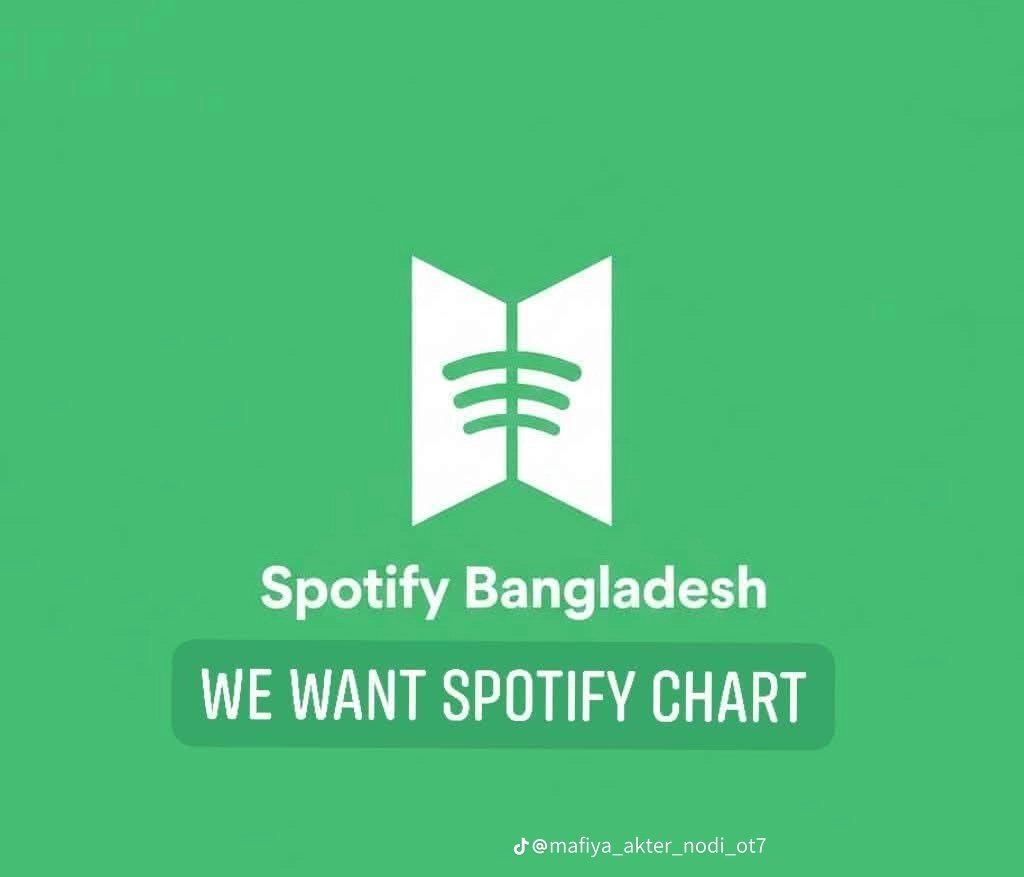 JannatulNe75124's tweet photo. @Spotify @SpotifyCares @spotifyartists @SpotifyStatus
Spotify was officially launched in Bangladesh back in February2021 but the charts for Bangladesh are not available yet Kindly bring the charts in Bangladesh Thank You
#BDdeserveSpotifyChart
#BringSpotifyChartstoBD
#Spotif https://t.co/1S82rGPQa4