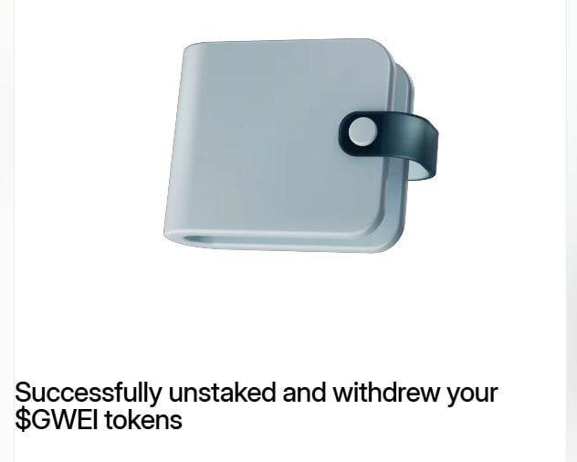 🔥Ae vào unstake claim $GWEI nhé

➡️ethgasfoundation.org/staking/

Vào link trên kết nối ví chọn "Unstake &amp; withdrawal" là được nhé ae!

Giá này thì cũng có tí cháo đấy, mang đi mua PAXG nữa là ổn áp ngày vía thần tài luôn😁

Market đáy nhma các dự án vẫn airdrop rau cháo