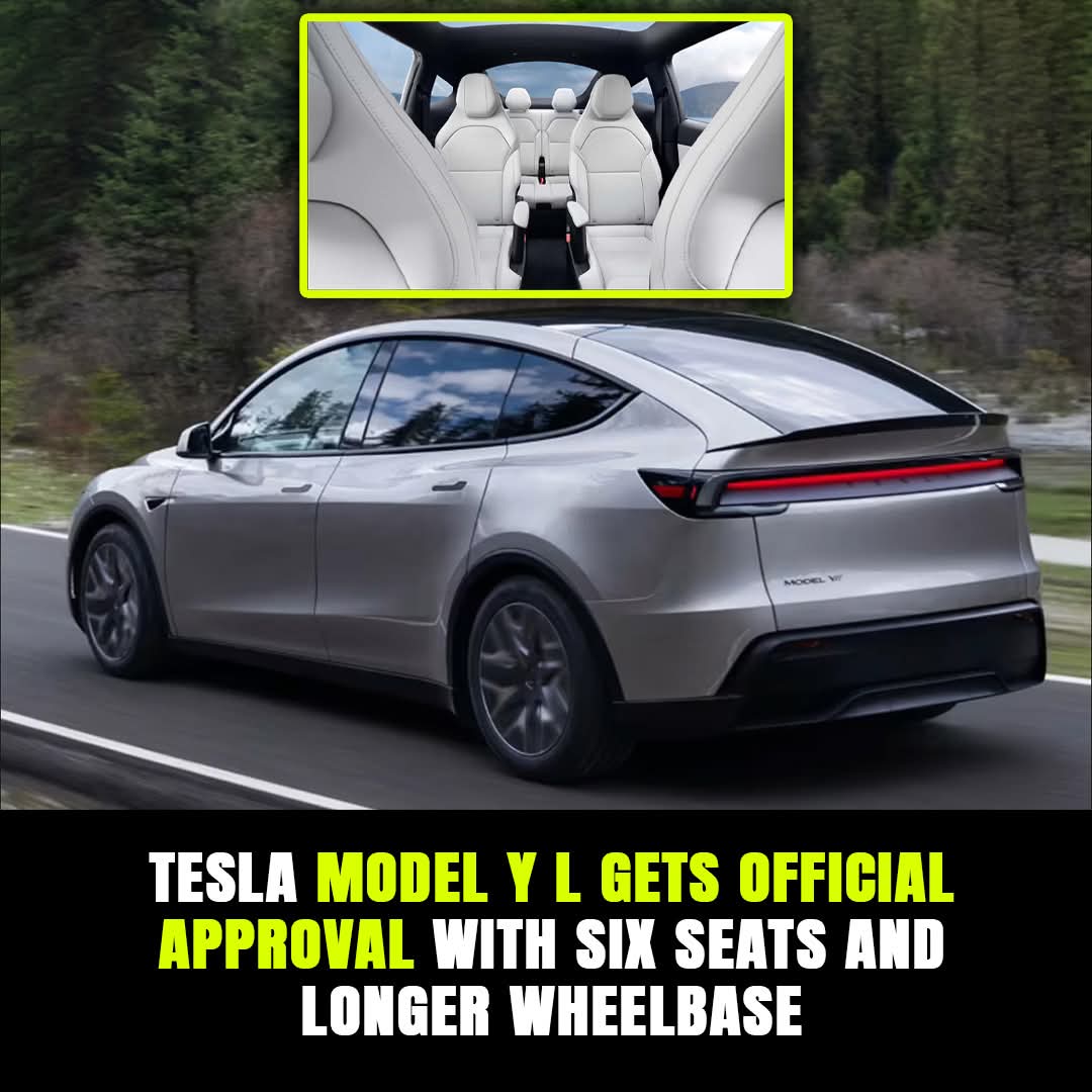 barrlyfe's tweet photo. ...and I was right. Tesla gets approval to sell the 6 seat, extended Model Y L in the US. It is actually a bit longer than the Model X! https://t.co/CkzSUU1ovv