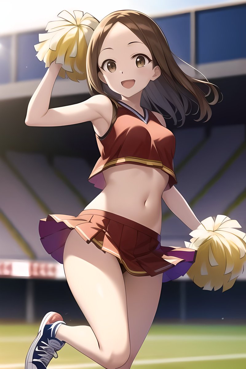 Teasing Master Takagi-san] . Takagi-san cheers brightly at Stadio