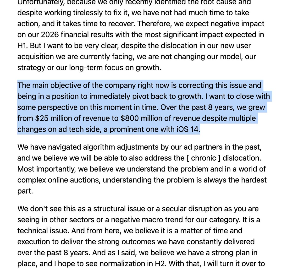 alxcbb's tweet photo. The most bullish part of the $ODD call.

They've grown from $25M to $800M through multiple ad-tech disruptions including iOS 14, which gutted ad targeting overnight and killed most DTC brands relying on paid acquisition. 

Good companies evolve, and this team has proven they adapt and come back stronger every time. 

Long.