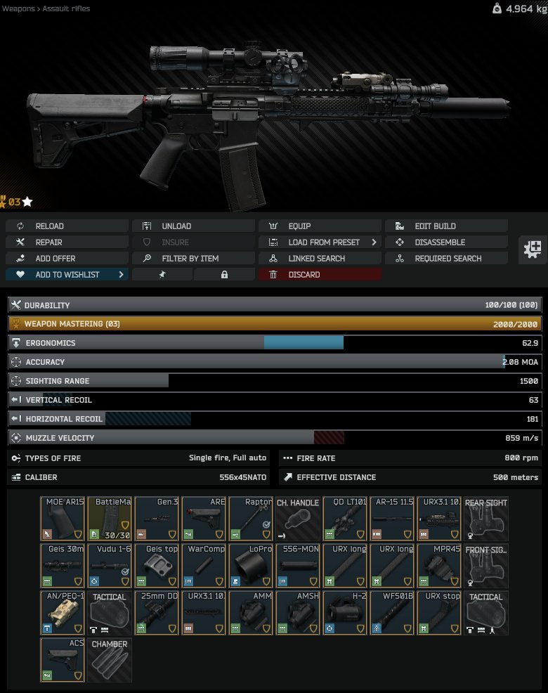 This is as close as I can get it to be.

Wanted to make a BPRE inspired loadout after reading Awbari #1

BSG has not yet added any BCM parts yet (I hope they do🙏).

#blackpowderredearth #EscapefromTarkov