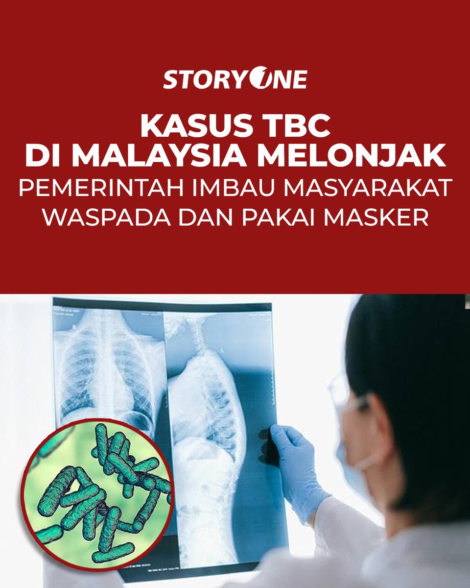 tvOneNews's tweet photo. Kasus TBC di Malaysia menembus 3.161 kasus dengan 596 kasus baru dalam sepekan Februari 2026. Kementerian Kesehatan mengimbau warga memakai masker di tempat ramai, terutama selama Ramadan, serta segera periksa.
#PhotoStorytvOne #TBC #Malaysia #WaspadaTBC #CariBeritaditvOne #PS02 https://t.co/nNbkA2M5du