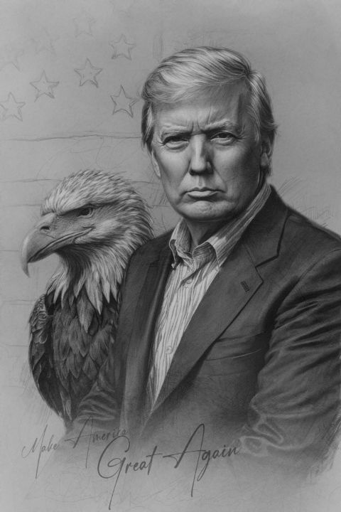 Nude___Art's tweet photo. Art of the Day! "Donald Trump Portrait". Buy at: https://t.co/SdEG69nw67 https://t.co/A3AhzGqRpR