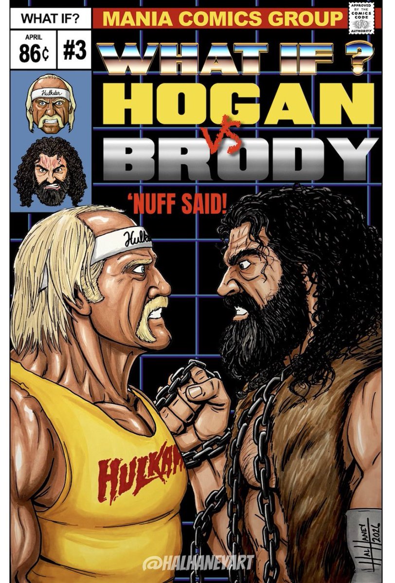 WHAT IF? HOGAN VS BRODY - FINISHED PIECE!! Number 3 in my ongoing series of What If? comic covers is a big what if from the mid-80s. It was talked about, it was dreamed about, but it never came about. What if Brody wrestled Hogan at Wrestlemania 2? I’ve got some prints up now!