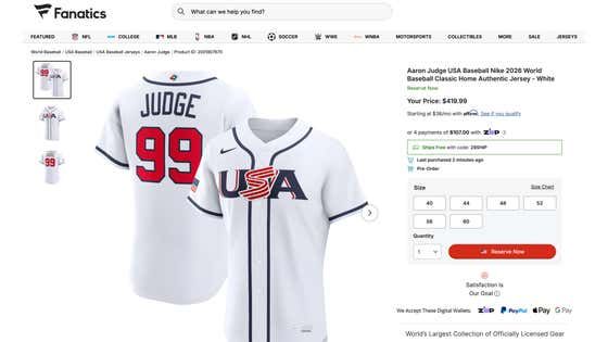 Fanatics' Reign Of Terror Continues, As World Baseball Classic Jerseys Reach ABSURD Prices and Won't Ship Until AFTER The Tournament s.barstool.link/c/article-3564…
