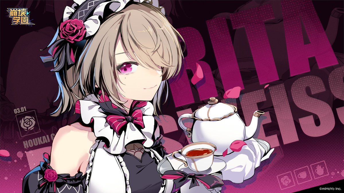 Houkaigakuen's tweet photo. 【リタちゃん生誕祭】

——あら、私の誕生日ですか？
——折角ですので、午後に紅茶をいれてまいります。
——ご主人様と紅茶を飲みながら、春の風景を楽しむといたしましょう。

#崩壊学園 https://t.co/X250VzWwcs