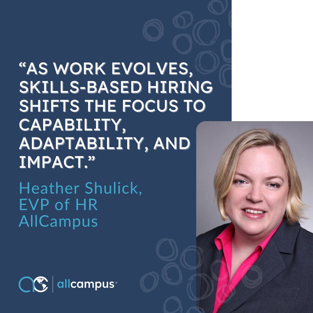 AllCampus's tweet photo. Work is changing, and so is how organizations think about talent. 

In a new article, Heather Shulick, EVP of HR at AllCampus, shares how skills- and outcomes-based workforce planning helps teams stay agile as AI reshapes work.

Read more: https://t.co/ia2S8mMnbJ https://t.co/e8IAXC9CJw