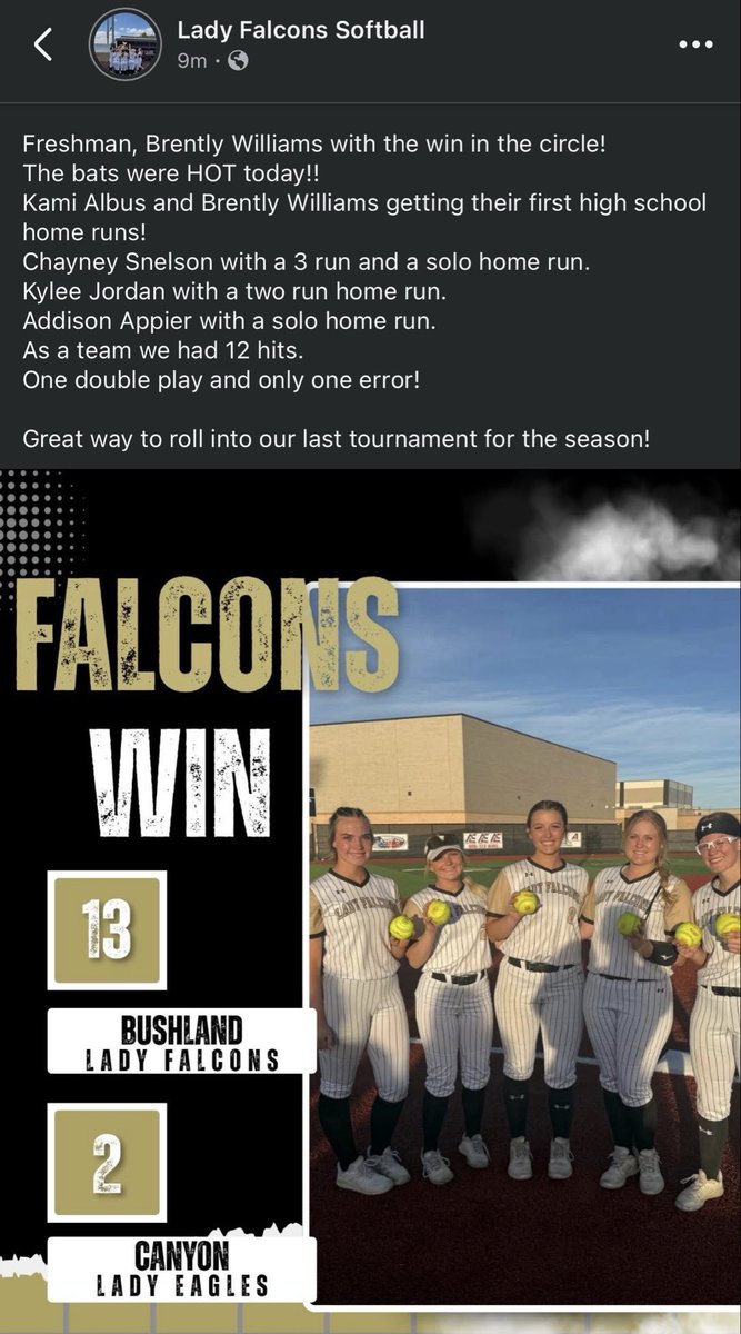 BrentlyW2029's tweet photo. First home game of my freshman season. Starting pitcher, first high school home run, got the win π₯ππ€ #bushland #freshman #2029 #LHP #homerun π£ https://t.co/p0rJznxCQ5