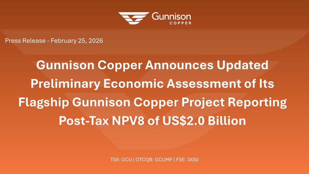 Gunnison Copper (TSX: GCU | OTC: GCUMF) tweet media