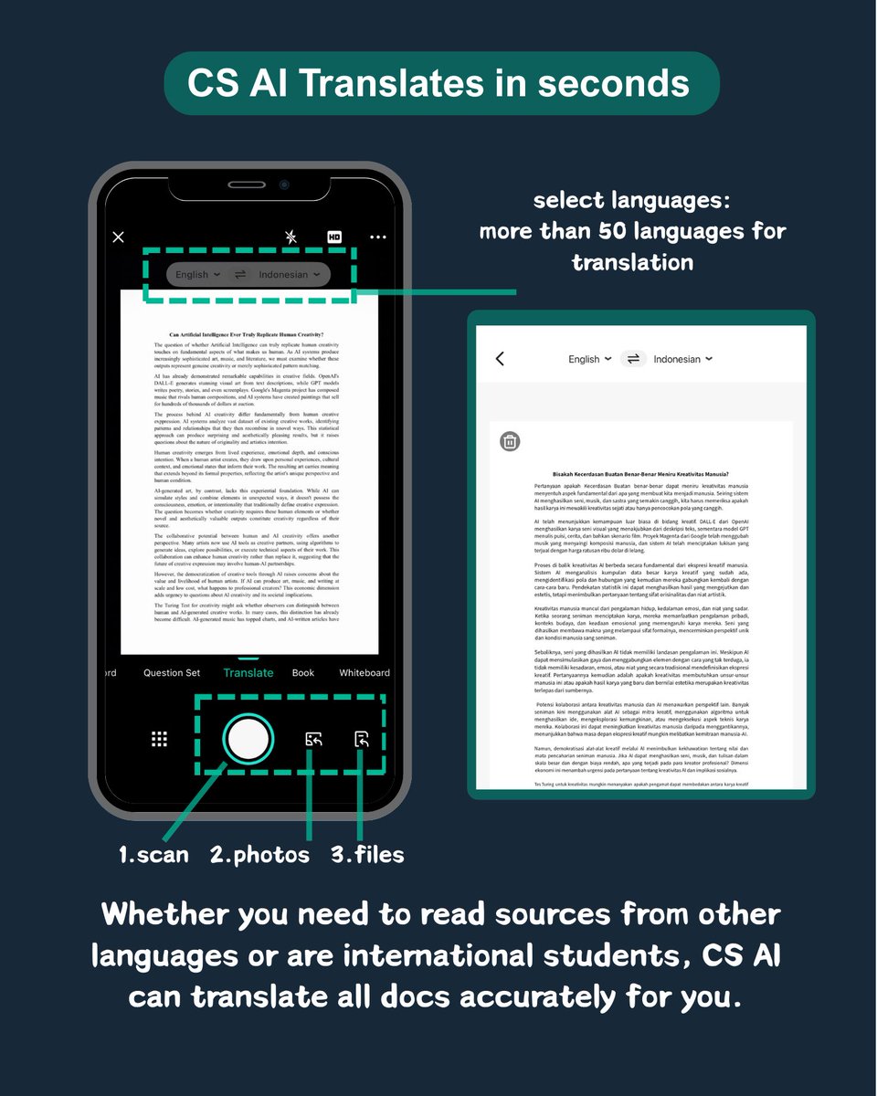 CamScanner's tweet image. Struggling to write your paper? CamScanner can help you read reviews and write your thesis all in one app! Chat with our CS AI, polish and proofread your paper after it’s done! #camscanner #scannerapp #CuttingEdgeScanningTech #Studysmarter #thesis