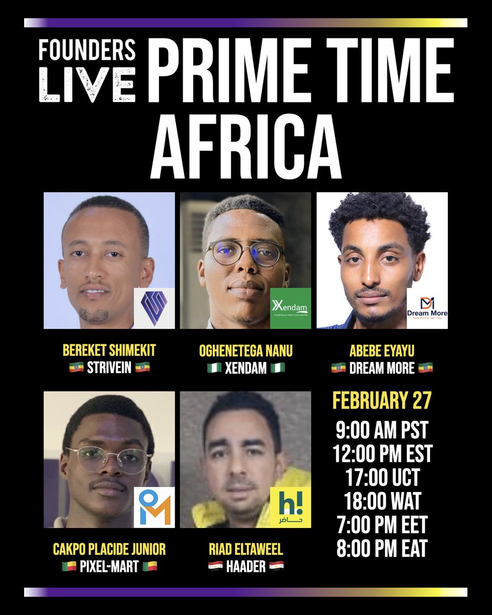 founders_live's tweet photo. RSVP for the Africa regional finals on Feb 27: https://t.co/u5G6mqirdl https://t.co/CoKOxv8atA
