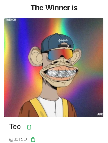 sketeclicks's tweet photo. the giveaway winner for the .15 Sol ($12.5) is 
@0xT3O 
 
follow and turn notis on for future giveaways like this

more coming soon👀 https://t.co/UDmCVh82Yb