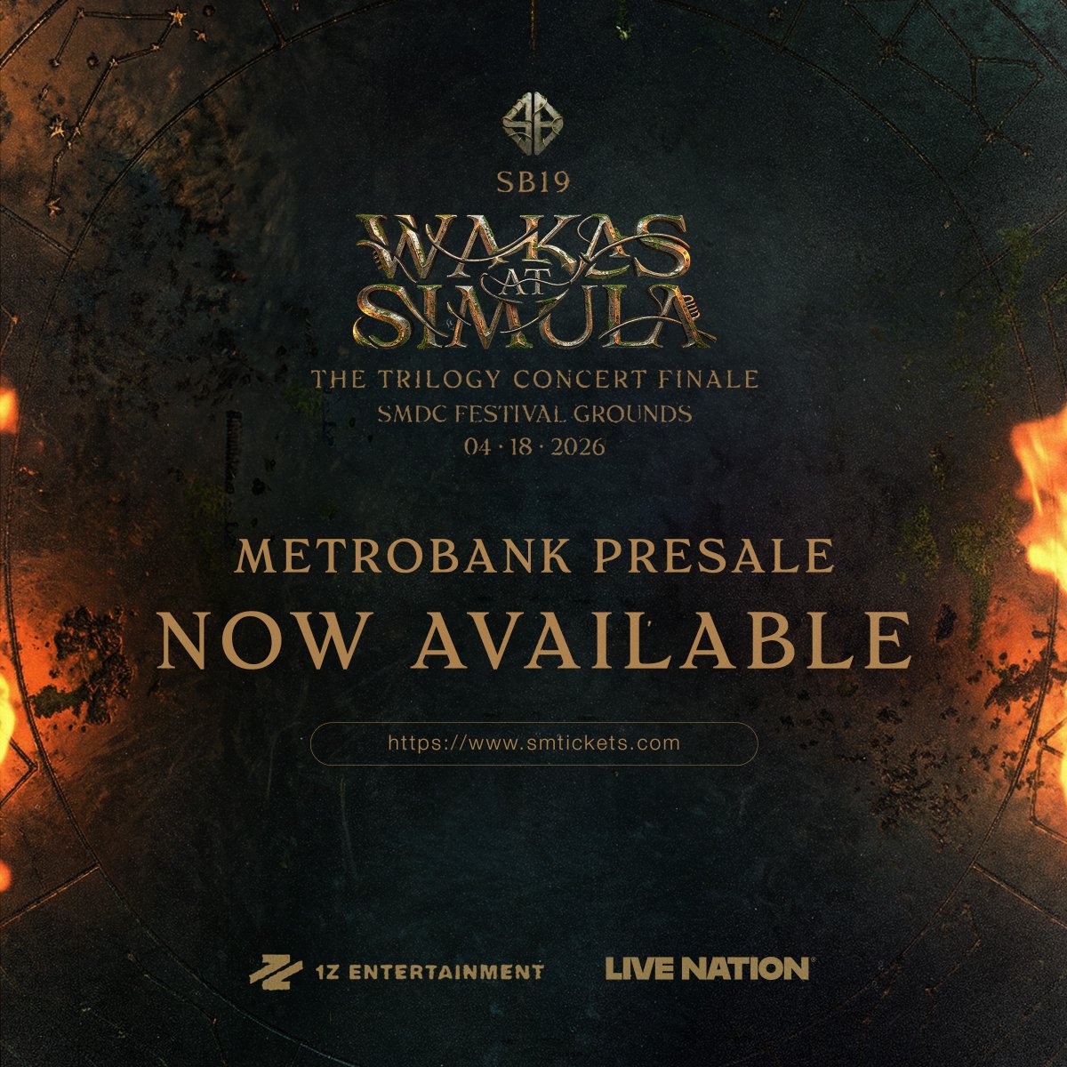 🍎 Wakas at Simula: The Trilogy Concert Finale

Tickets to Wakas at Simula: The Trilogy Concert Finale (Metrobank Online Presale) are now on sale via smtickets.com

#WakasAtSimula #SB19
#SB19WaS #WaSTheFinale