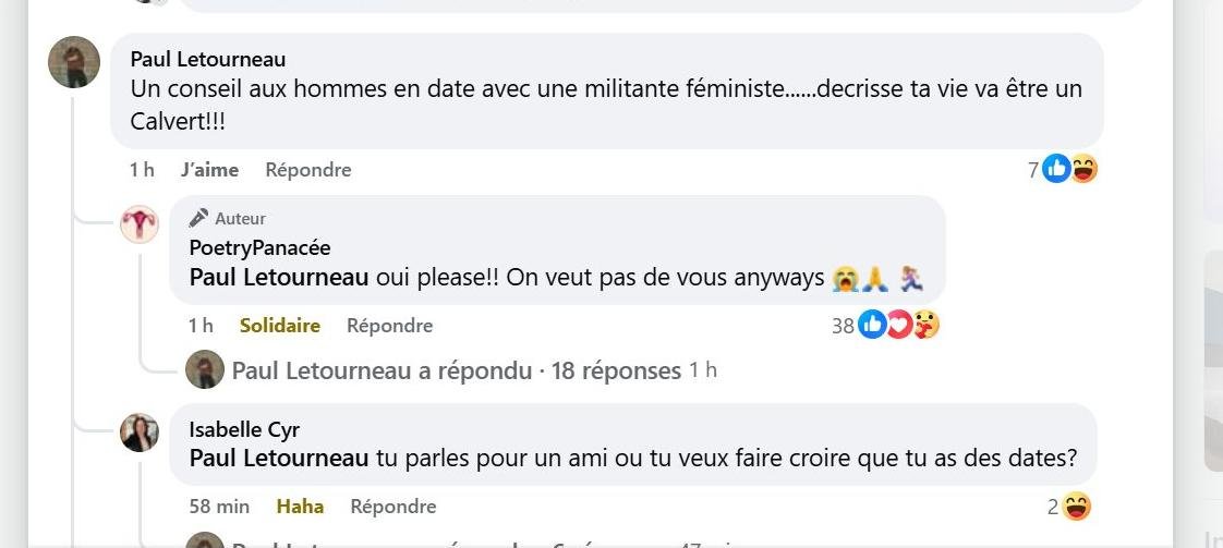 oooooooooohhhh, comment se faire snaper là! :P
Score de Féministes 2 Misogyne 0