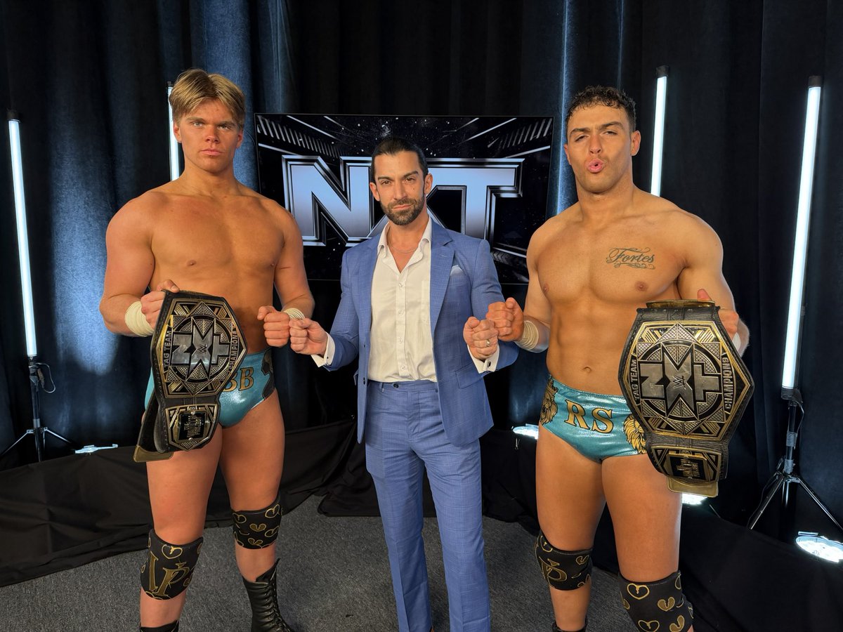MrStoneWWE's tweet image. A message to the new NXT champions: When you win gold you don’t just get a fist bump… You get a pound of Stone. 

Vanity Project — The party isn’t just starting… it’s officially dripping in gold.

Elio LeFleur — Keep carrying that pride. Keep making France proud. The world is