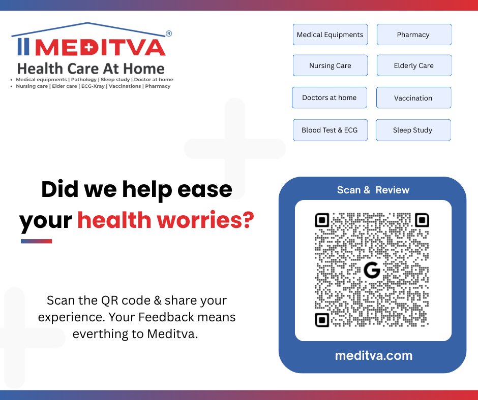 Meditva's tweet photo. From doctor visits at home to nursing care, diagnostics, and pharmacy services — we’re here to make healthcare simple.

If we’ve made a difference in your journey, please scan the QR code and share your experience. Your review supports better care for everyone.

#HomeHealthcare https://t.co/ZVaxrvMug9