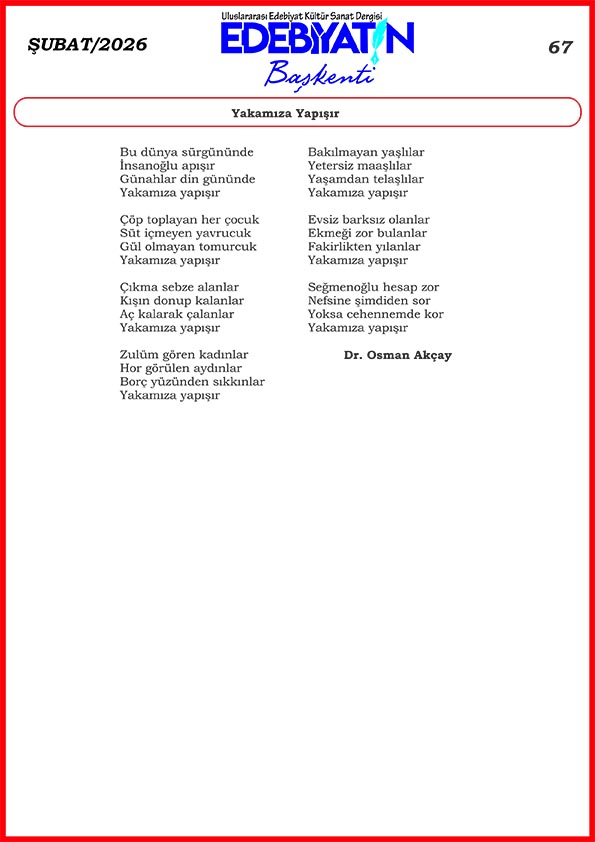 Dr. Osman Akçay'dan güzel bir şiir daha: Yakamıza Yapışır...
edebiyatinbaskenti.com 
#şiir 
#şair