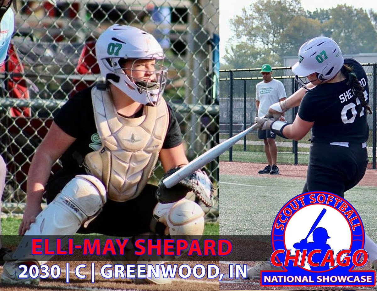 ScoutSoftball's tweet photo. Welcome Elli-May Shepard @ElliMayShep2030 to the Scout #Softball Chicago National Showcase. Shepard is a '30 catcher from Greenwood, IN. Elli-May is an excellent throwing catcher with a plus arm and drives the ball gap to gap from the LH side of the plate. https://t.co/nviBvyoUdq
