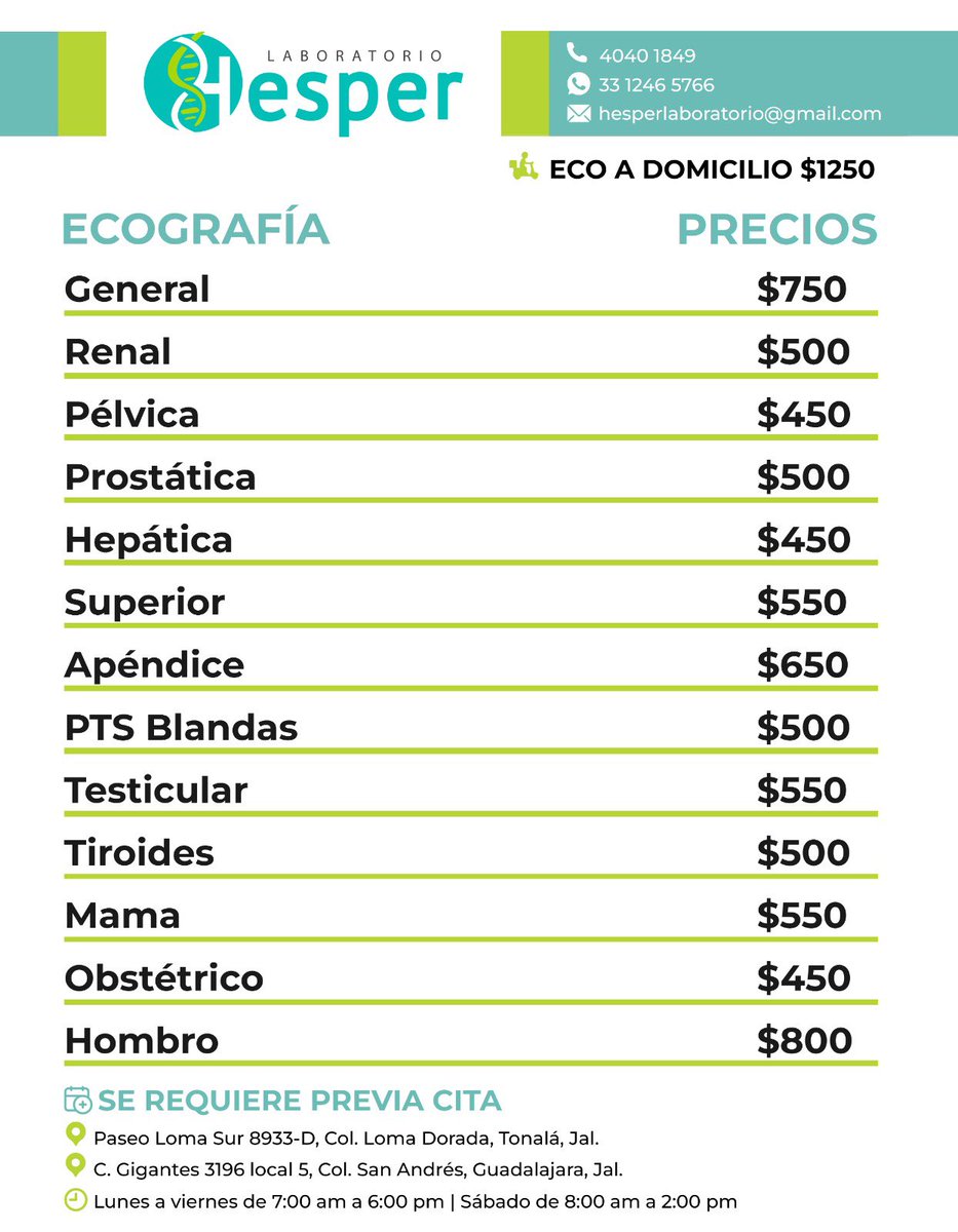 Hesperlab's tweet photo. Ultrasonidos #Gdl #analisisclinicos https://t.co/pgnjL5qz4P