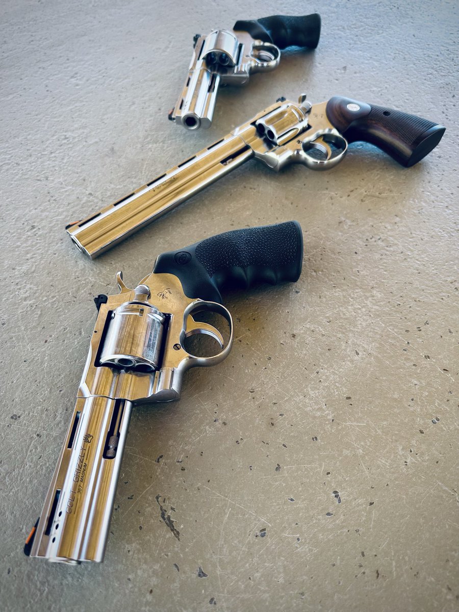 GunsAndAmmoMag's tweet image. If you could only pick one: Which #Colt #357magnum #revolver would you choose? Grizzly, Python 8” or Kodiak?