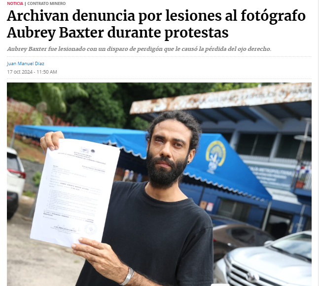 Preocupa que la ley contra capuchas sea en una sola vía. Quién protege al ciudadano de disparos al rostro si las unidades no son identificables? Sin justicia para panameños como Aubrey Baxter, quien perdió un ojo por un perdigón disparado por una unidad que no se pudo identificar