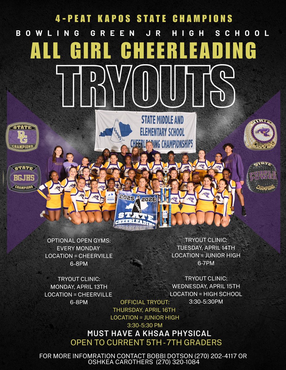 Bowling Green JH Cheerleading tweet media
