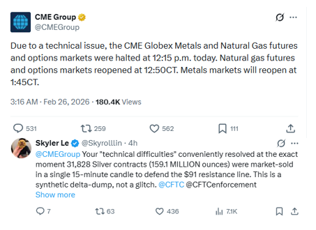 The CME is now so pathetic that its shenanigans even get nailed in real time now