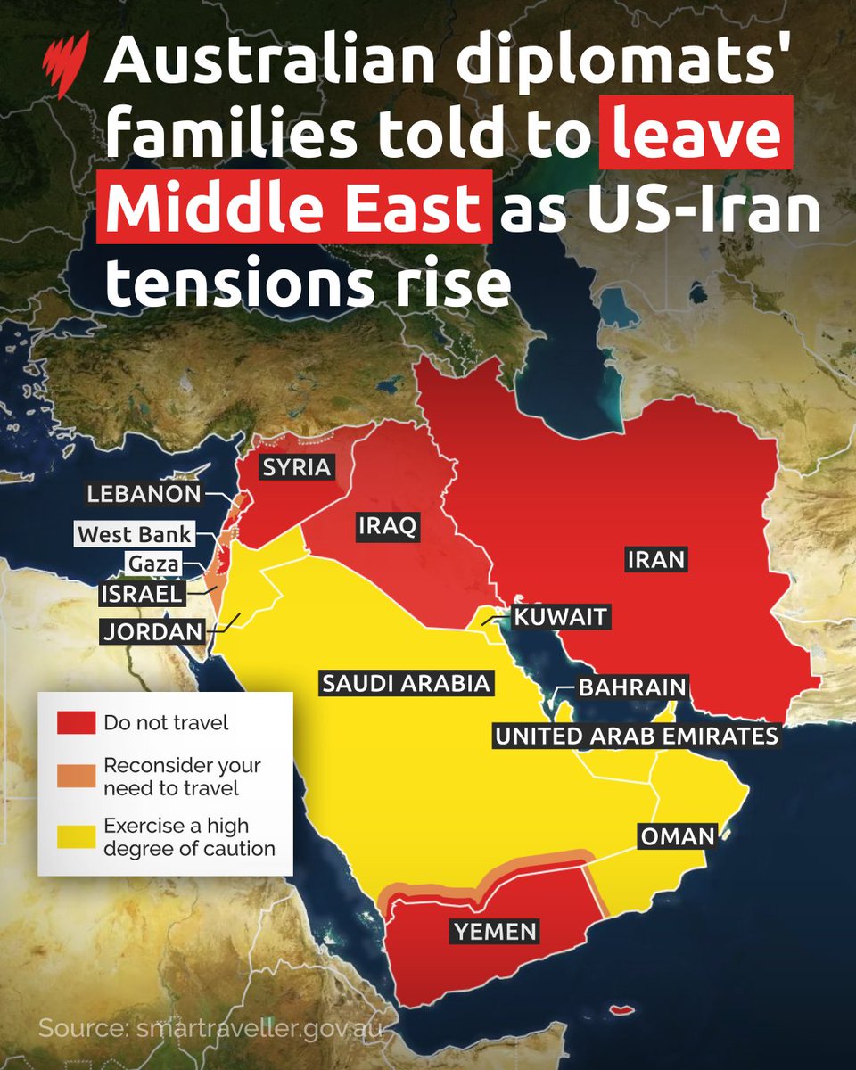 The federal government has directed the families of Australian embassy staff and officials posted in Israel and Lebanon to leave as tensions in the region escalate, although it says embassies in Tel Aviv and Beirut will remain open.

Learn more: bit.ly/4rfktAJ
