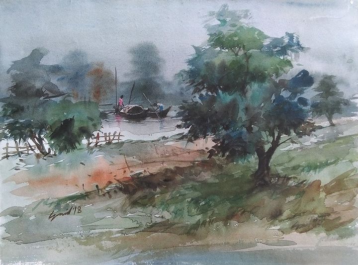 SunilPothik's tweet photo. Art of the Day! "Our Villege 1". View at: https://t.co/UpbHFVHxpQ https://t.co/dQQcBRMa7V