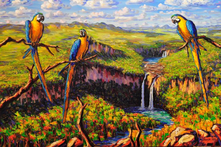 TmgNft's tweet photo. Art of the Day! "Araras Canindé". Buy at: https://t.co/a4UPzUMzjp https://t.co/8kJcbS66HA