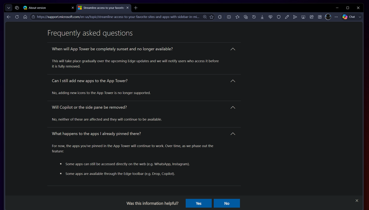 Copilot in Edge Canary now opens on the "standard" side pane, which is ...
