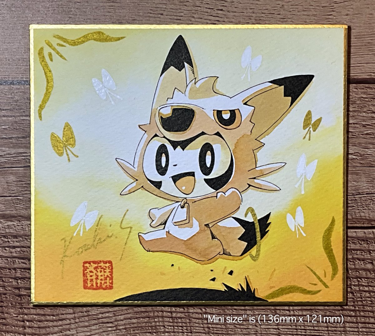 オリジナル作品：Poncho-kun ミニ色紙 単色カラー：12,000円 Mini