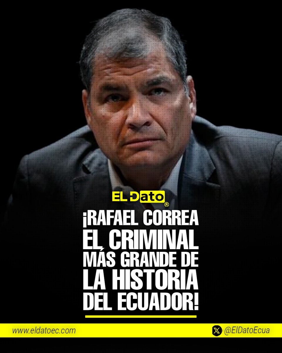 ElDatoEcua's tweet photo. #Urgente ¡RAFAEL CORREA EL CRIMINAL MÁS GRANDE DE LA HISTORIA DEL ECUADOR!

Desde el poder absoluto, la propaganda infinita y el culto a la personalidad, Rafael Correa construyó un modelo donde el Estado se volvió caja chica, la justicia un instrumento político y la corrupción una política pública no escrita: contratos amañados, sobreprecios, endeudamiento externo opaco, control de instituciones, persecución a opositores, manipulación judicial y una red de poder que terminó con una condena por cohecho en el caso Sobornos 2012–2016, sentencias, prófuga residencia en Bélgica y un país pagando la factura. 

Todo envuelto en discursos de soberanía, revolución y moralina, mientras se desmantelaban controles, se destruía la independencia de funciones y se normalizaba el abuso del poder como forma de gobierno. No fue un error, no fue un exceso, fue un sistema, perfectamente diseñado para concentrar poder, blindar aliados y garantizar impunidad… hasta que la historia, la justicia y los hechos terminaron alcanzando.

#ElDato #Política #Ecuador #Gobierno #Correísmo #RafaelCorrea