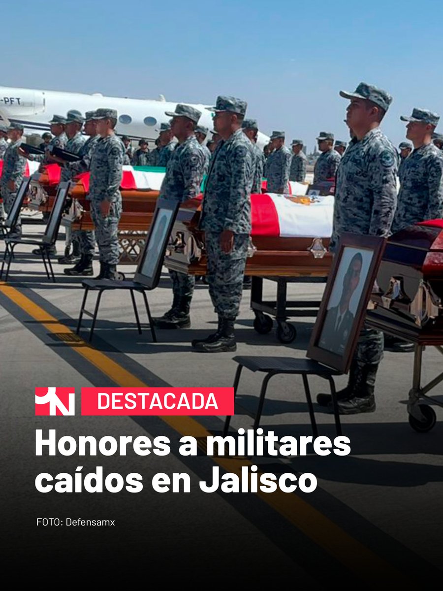 🇲🇽 La <a href="/Defensamx1/">@Defensamx</a> rinde honores fúnebres a los elementos que murieron en cumplimiento de su deber en #Jalisco.

La ceremonia se realiza en la Base Aérea Militar No. 5, en #Zapopan, donde se reconoció su servicio y compromiso antes de trasladar los cuerpos a sus lugares de origen.