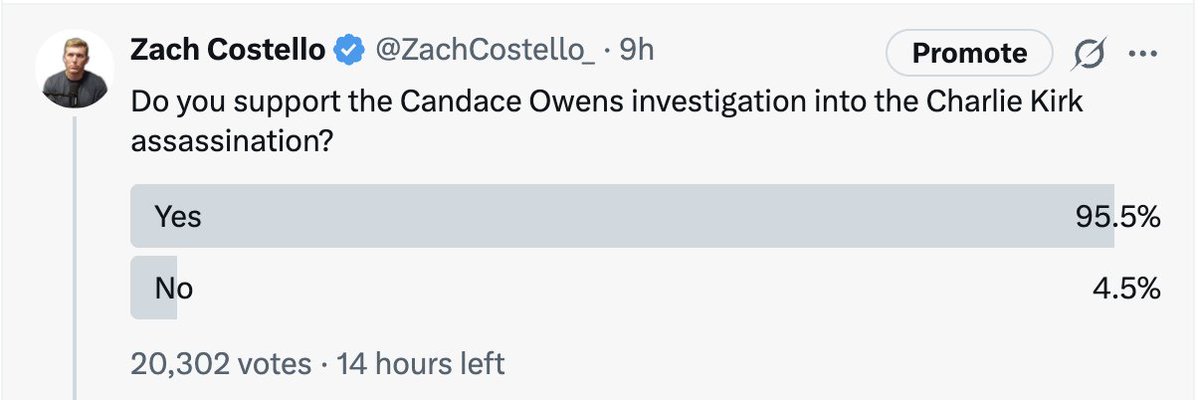 ZachCostello_'s tweet image. These numbers are insane. Also, every large account I've seen attack Candace Owens normally gets torn apart in their comments. So this follows.

Also, if the difference is this big, and most people support this, that blitz we saw against Candace had to have been manufactured.