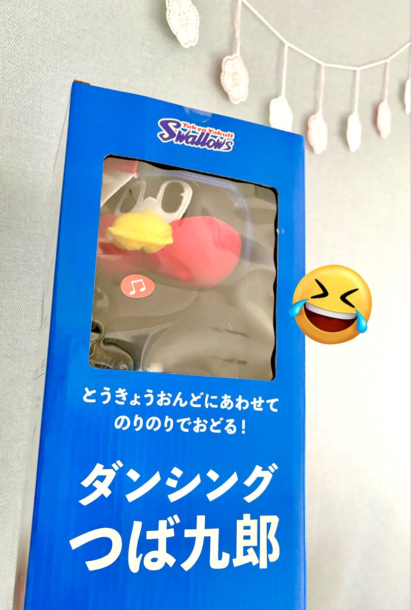 ダンシングつば九郎、ご到着〜🐧⛱️ ダンボール開けたら、緩衝材も何
