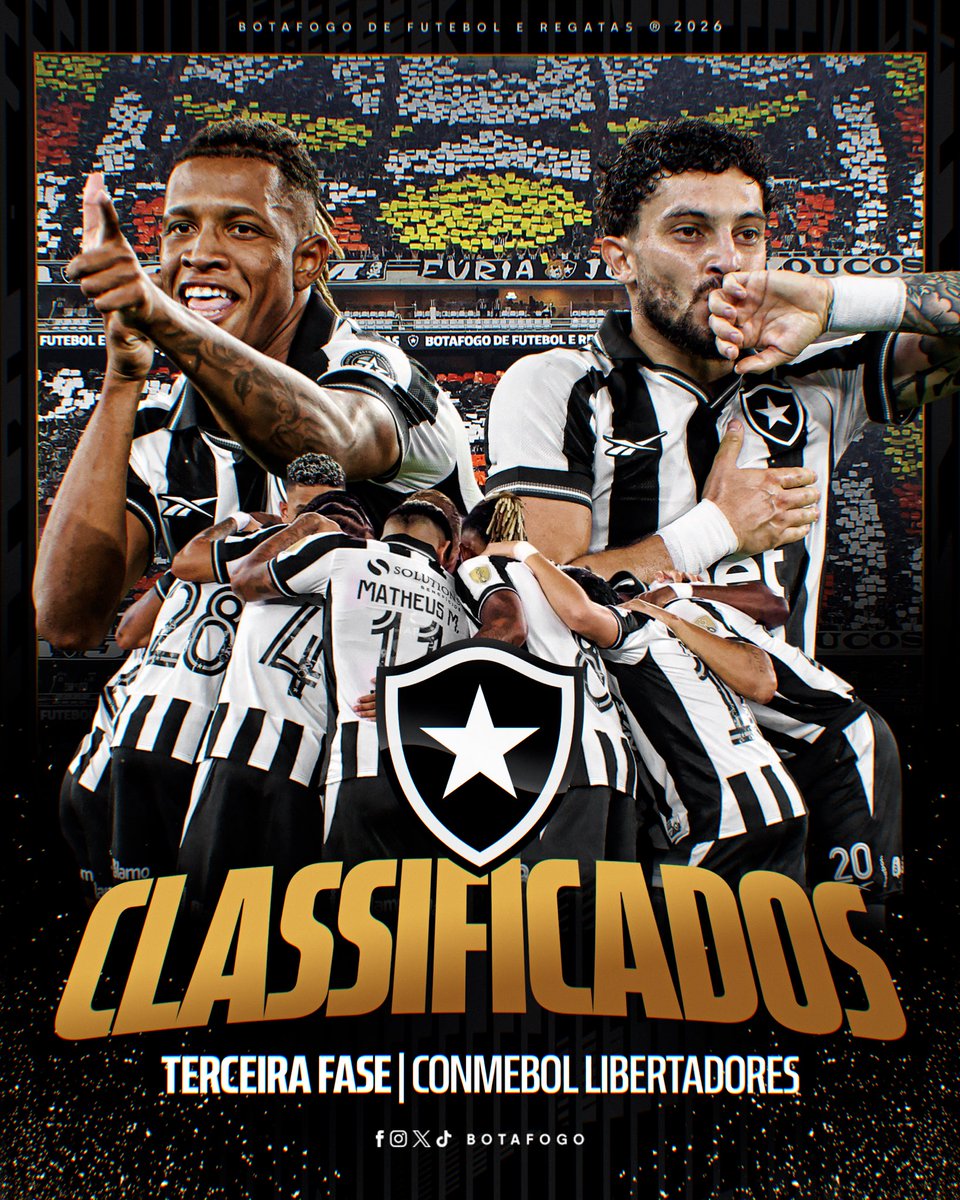 O BOTAFOGO DE FUTEBOL E REGATAS AVANÇA NA LIBERTADORES! SEGUIMOS! 🔥🌎 #VamosBOTAFOGO