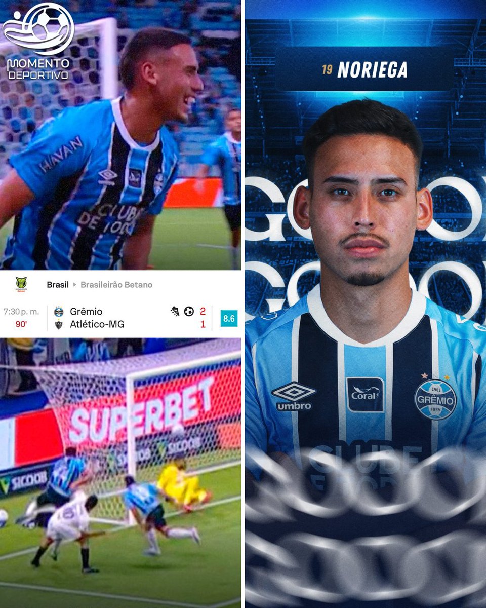 ¡GOL Y ASISTENCIA DE ERICK NORIEGA EN LA VICTORIA DE GREMIO! 🇵🇪🔥🇧🇷

El peruano marcó su primer gol en Brasil y luego le dio el pase a Marlon que anotó un golazo para vencer 2-1 a Atlético Mineiro.

🆚 Próximo rival: Inter de Porto Alegre en la final de ida del Campeonato Gaúcho.