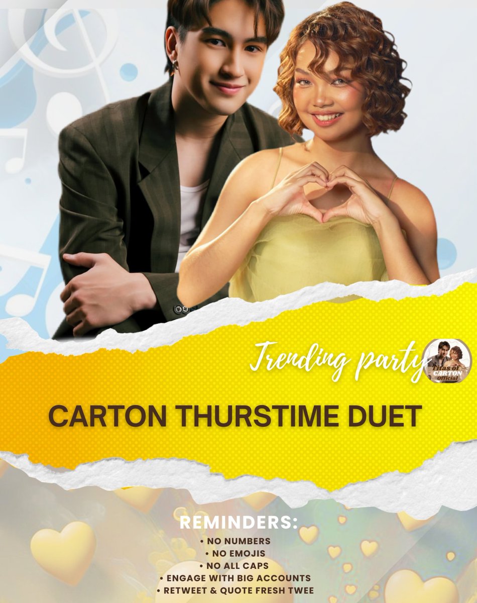 Sali na sa ating TP today!! Let's celebrate our Carton first appearance and duet sa It's Showtime. Let show our love for them! 

CARTON THURSTIME DUET
#CartonSaShowTime