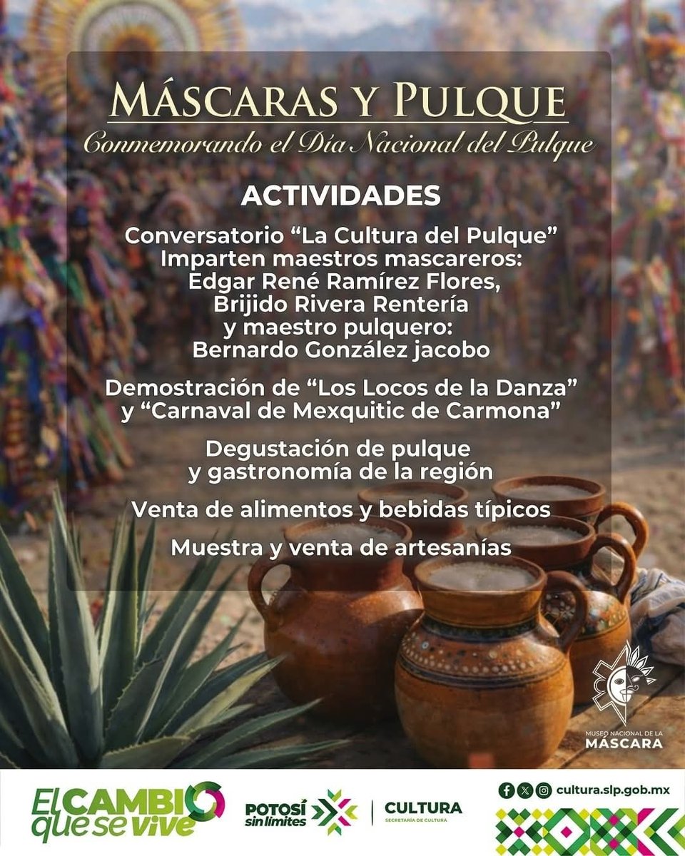 Día Nacional del Pulque en el Museo Nacional de la Máscara
#mexquiticdecarmona
#SanLuisPotosí