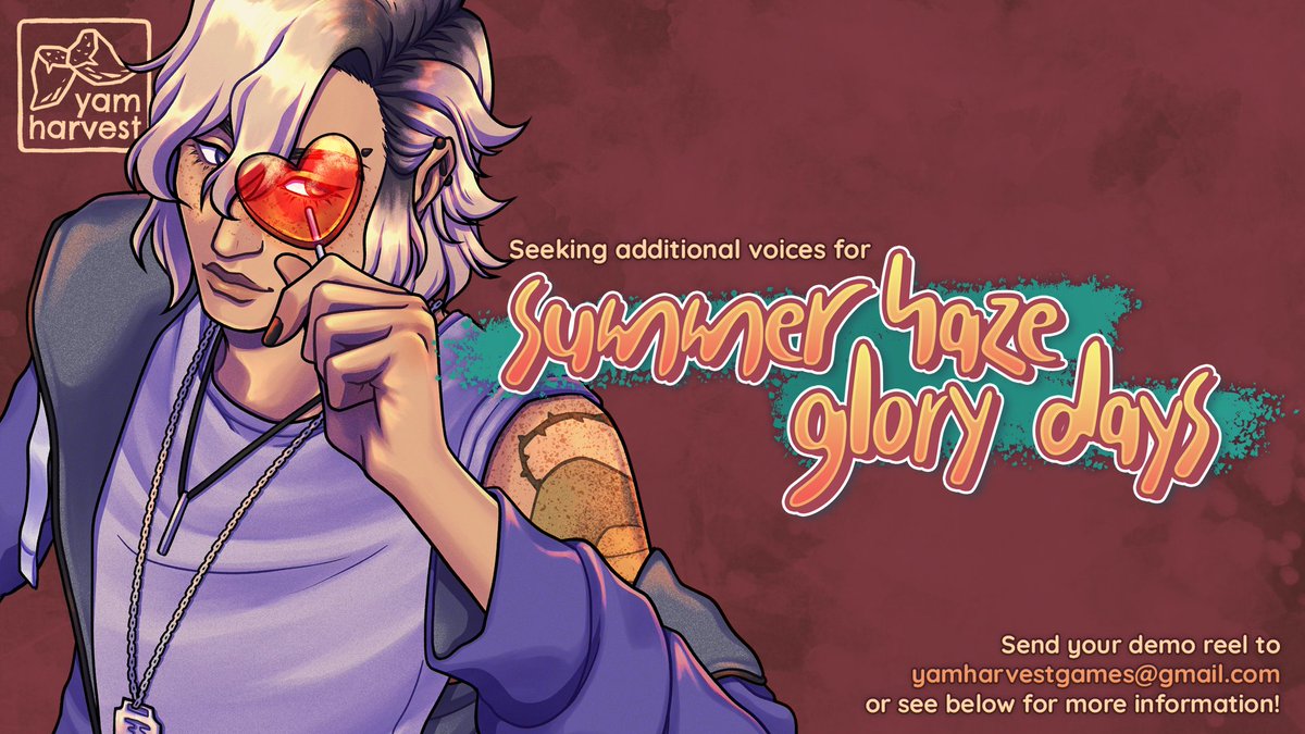 ✨ Casting Call ✨

Looking for additional voices for summer haze/glory days, a visual novel set in 2007 about a struggling musician on the brink of success!

⬇️ More Information ⬇️

#castingcall #voiceacting