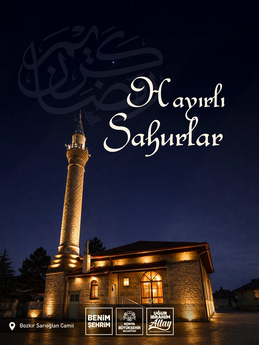 Elhamdülillah, son zamanlarda Konya’mız bereketli yağışlar aldı.

Barajlarımız ve yer altı su kaynaklarımız bu yağışlarla besleniyor.

Sahur vaktinde duamız: Rabbim yağışlarımızı bereketli ve hayırlı eylesin, her türlü afetten korusun.
…
📷 Sarıoğlan Camii / Bozkır