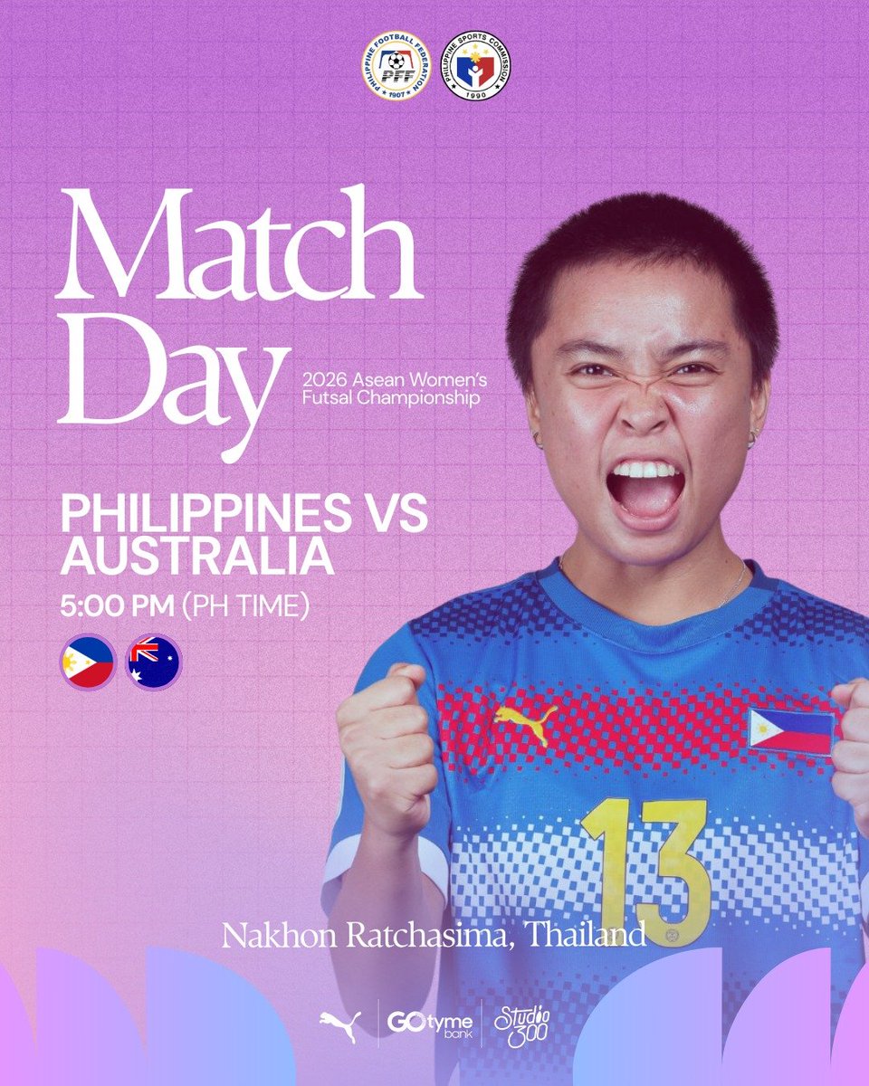 phwomensfutsal's tweet photo. MATCHDAY! π΅πβ½
We close out the group stage against Australiaβand the #Filipina5 are bringing everything they've got! πͺπ₯
π΅π vs π¦πΊ
β° 5:00PM PHT
#SAMASAMA natin silang subaybayan! https://t.co/oIHLcQumCv