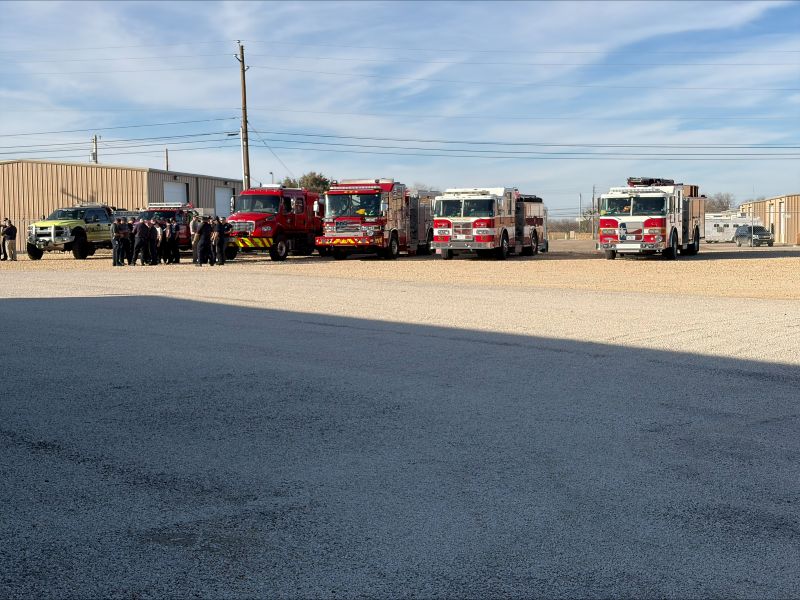 AEPTexas's tweet photo. Dozens of first responders from across the state are utilizing AEP Texas property as severe winds threaten the area and create higher chances of wildfires. Full story: https://t.co/ePUuz85ty0 #WeAreAEPTexas #EmployeeCommitment https://t.co/u7417JLqMG