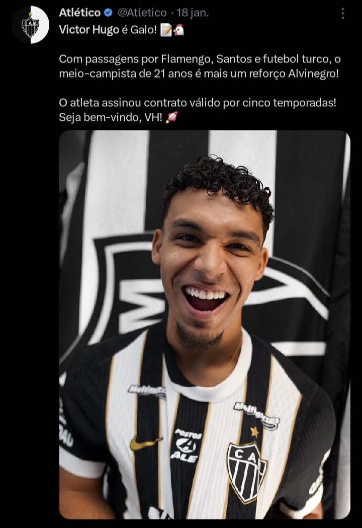 Alan Minda, anunciado 14/01.
Victor Hugo, anunciado 18/01.

Um custou 7M de euros e foi indicação do Ciga
Outro custou 2,5M de euros e foi indicação do Sampaoli.

A conclusão é muito simples