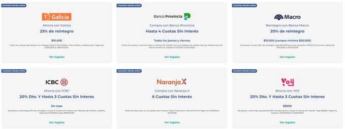 ahorrotwit's tweet photo. Hoy Jueves en #Farmaplus #Online 🔥
✔️ 20% + 3 cuotas sin tope con débito/crédito @ICBCArgentina
✔️ 25% tope $10.000 por mes con tus tarjetas @VisaArgentina y @MastercardArg @BancoGalicia
✔️ 20% tope $10.000/mes con crédito #Macro
✔️ 20% + 3 cuotas tope $5.000 por op. con @YOY_Arg (débito/crédito/dinero en cuenta)
¿Ya lo probaste? Contame abajo